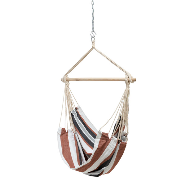 Castaway Single Fabric Swing, Gray/Black SW-CWGB-P